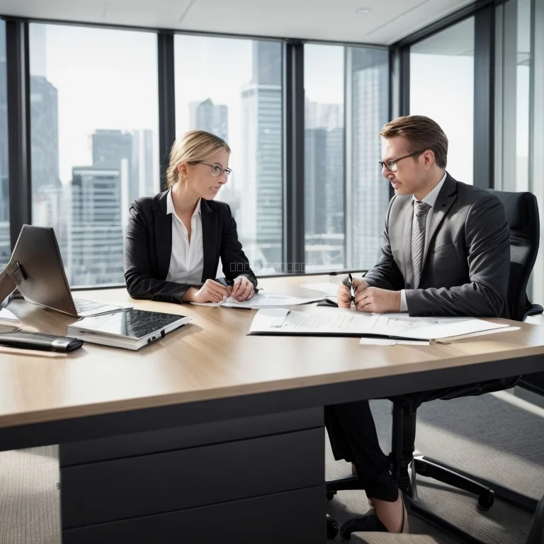 お客様と相談する法務コンサルタント